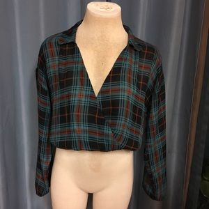 Plaid Sheer Top